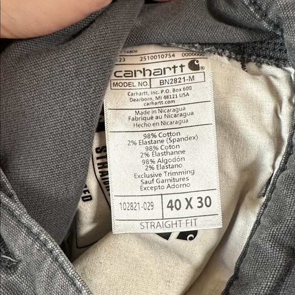 Carhartt Men's Dark Gray Size 30x40 Cargo Pants - Picture 7 of 8